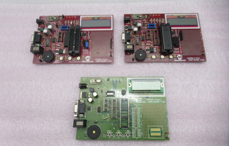 Lot of 3-Microchip PICDEM 2 Plus Demo Board 8-Bit PIC Microcontroller Model