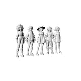 MRY-SFW LYTR068 1/72 Trendy Girls Group 5-Style Unpainted Figures DIY Kit 1set Model