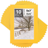 Mat Board Center 10 Pack 5X7 Photo Mats for 4X6 Picture - Deep Yellow Model