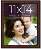 11x14 Frame Executive Brown Round Mahogany Finish Solid Wood Picture Frame | 1.2 Model