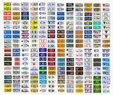 1/64 scale model car USA police license plates state tags deluxe set Model