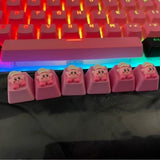 Cute Pink Artisan Anime Keycap for OEM switches, Kirby chef hat Model