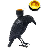 Halloween Crow Resin Ornament for Gothic Theme Tabletop Display 11.8x6.8x15.5cm Model