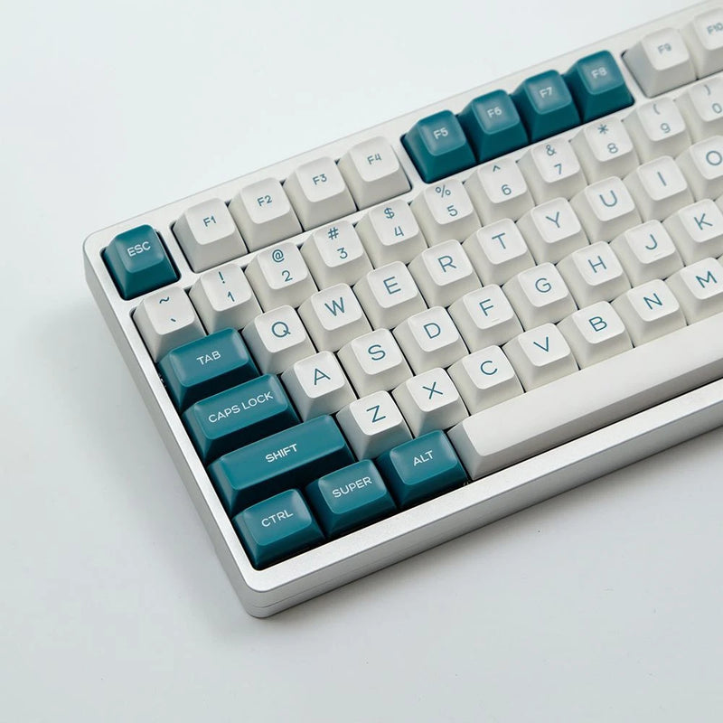 142 Keys SA Profile White Green Doubleshot PBT Keycap Set Model