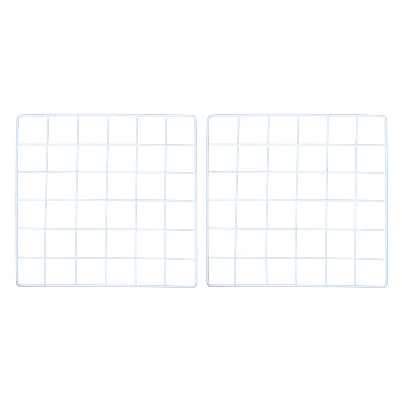 2Pcs Iron Wire Grid Panel Board Photo Display Holder Hanging Frame White 12"x12" Model