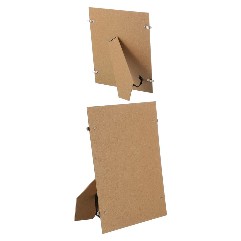 Easel Back Picture Frame Stand Metal Hinges Strap 10" Board 2 Pcs & Natural Wood Model
