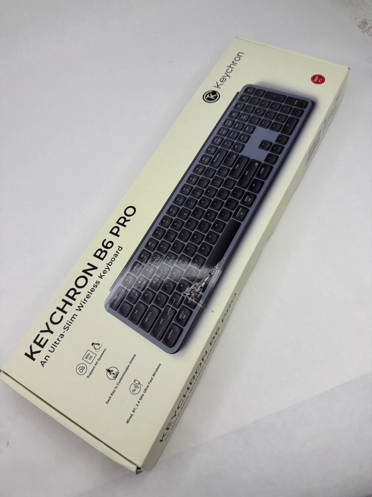 Keychron B6 Pro Custom Wireless Keyboard with Programmable ZMK Mac PC Space Gray Model