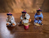 Vintage Chinese Mudmen Figurine Set of 3 Musicians Model