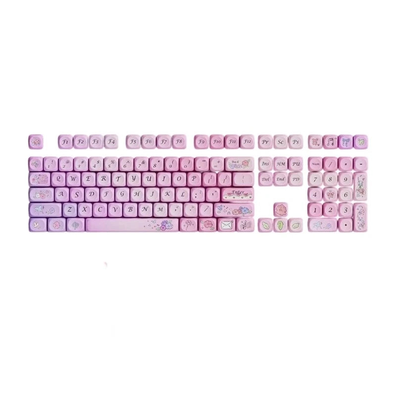 OQO height Keycap Pink Flower Theme Keycaps for Mechanical Keyboards and Gaming Model