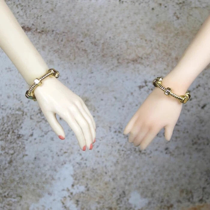 1:6 Female 1pairs Gold Geometric Threaded Bracelet Model For 12" Action Figure Model