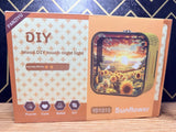 3D Wooden Puzzle Night Light DIY LED Art Lamp Kit for Adults Desk Decor Sunflowe Model
