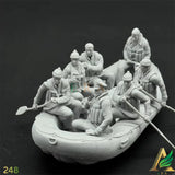 1/35 WWII British Commandos in Rubber Boat Resin Model Kit Unpainted Figures Model