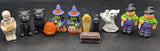 Vintage Ceramic Halloween Small Mini Figures Props Display Lot 12 Set 3" Tall Model