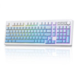 FREEWOLF K100 99 Keys Gaming Creamy Silent Wireless Keyboard with Media Knob RGB Model