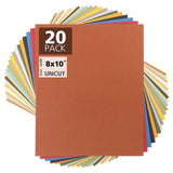 Mat Board Center, 20 Pack 8x10 Uncut Matte Boards, Assorted Colors Backing Ma Model