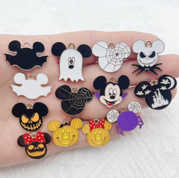Lot 50 Pcs  Halloween Metal Charms DIY Earring Keychain Jewelry Making Pendant Charms