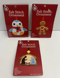 Craft Kit Felt Stitch Christmas Ornament Penguin Gingerbread Nativity Pack of 3 Model