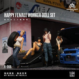 Diorama 1/64 Car Garage Worker Figure Set Repair Workshop Display Accessory Prop Model