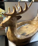 Table Holiday Decor Deer Figurine Bowl Floral Display Model