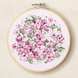 DMC counted cross stitch kit with hoop "Cherry Blossom", Diam 14,5cm, DIY Model