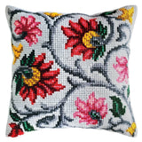 CDA stamped cross stitch kit cushion "Floral ornament", 40x40cm, DIY Model