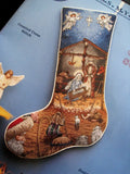 Counted Cross Stocking KIT, THE FIRST CHRISTMAS, Manger, Angel, Baby Jesus,CSL43 Model