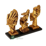 Shri Handicrafts porcelain Modern Human Faces Statue 8 Inch Gold Model