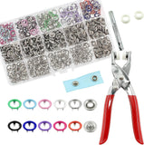 800Pcs Metal Snaps Buttons Kit Multicolor Hollow Sewing Snaps with Fastener Plie Model