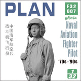 1/32 PLAN Chinese Naval Aviation Fighter Pilot Figure('70s-'90s) Resin Model Kit Model