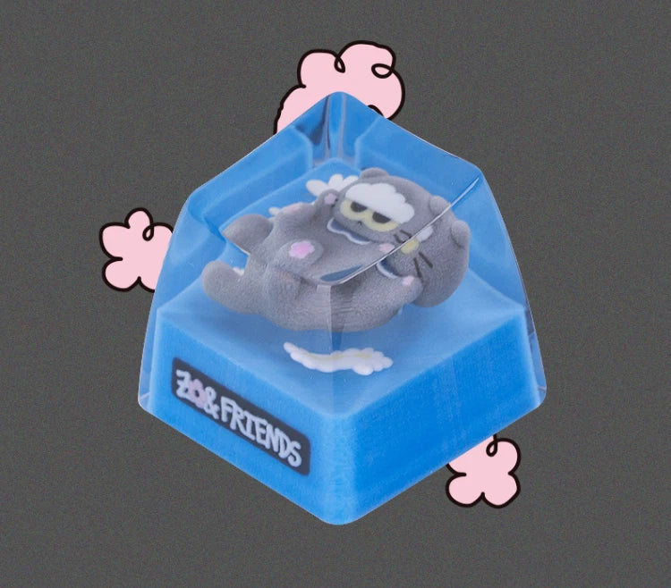 Zo & Friends Cute Custom Mechanical Keyboard Accent Resin Keycap Model