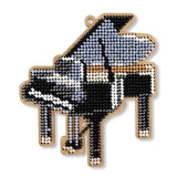 DIY Bead embroidery kit on wood Christmas Decor Piano Craft gift Model