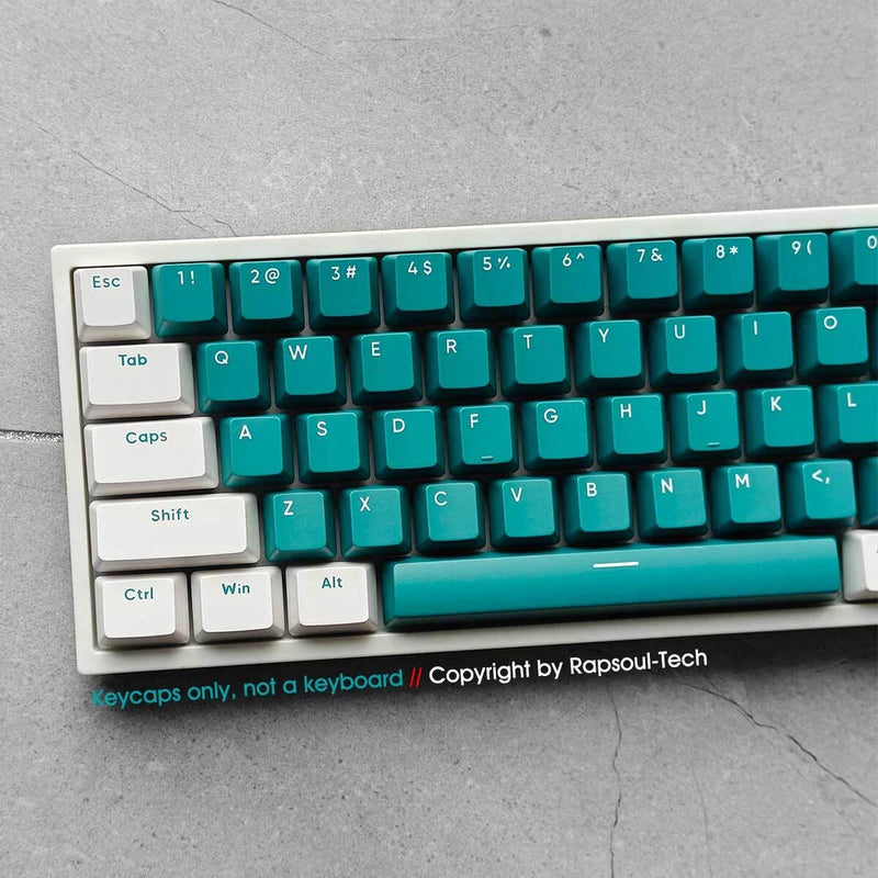 Green White Multi-color PBT Doubleshot 117 Keycaps Set for Mechanical Keyboards Model