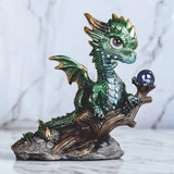 5"H Dragon on Branch Figurine Ornament Home Decor Unique Gift Model