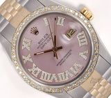 Rolex Datejust 36mm 18K Two-Tone Jubilee Diamond Bezel Pink Diamond Roman Dial Model