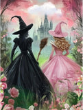 Wizard of Oz Wicked Witch & Glinda the Good 5D Diamond Drill Dot Gem Kit Flowers Model