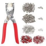 200Set Metal Snap Button Kit 9.5mm Hollow & Solid Prong Snap Button Tool Red Model