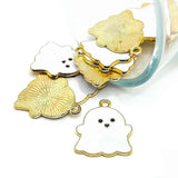 White Enamel Ghost Charms, 22x18mm - US Seller Charms