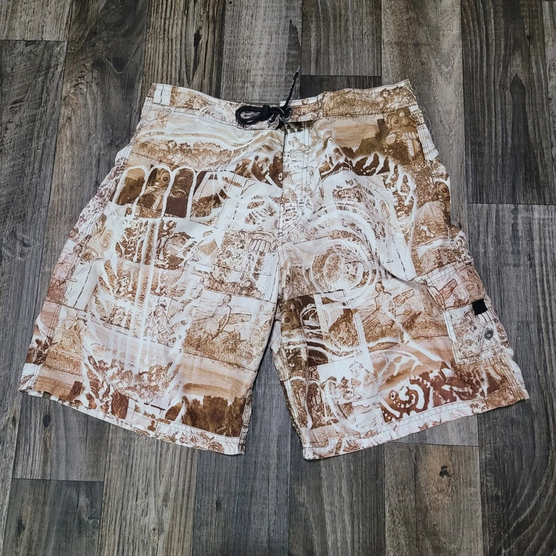 Aaron Chang Board Shorts Men's Size 34 Photo Shoot Print Swimshorts Y2k Surfing Model