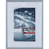 Permin counted cross stitch kit "Pier & boats", 26x35cm, DIY, 12-0165 Model