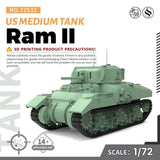 MRY-SFW SS72532 1/72 25mm Military Model Kit US Ram II Medium Tank Model