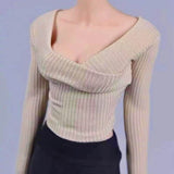Female Solider 1:6 Cross Collar Stripe Sweater Clothes Model Fit 12'' TBL Figure Model