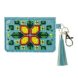 DIY Faux Leather Bead Embroidery Kit Bag Charm Wallet Turquoise Blue gift Model