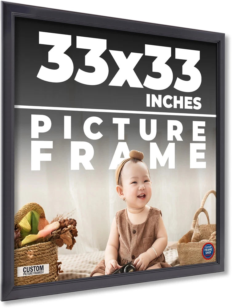 33x33 Frame Black Passaggi Solid Wood Picture Frame Width 1.5 Inches | Interior Model