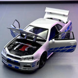 1:24 Nissan Skyline GTR-R34 Alloy Diecast Model Car - JDM Classic Collectible Model
