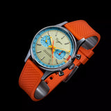 1963 SWAN NECK Sugess Chrono Heritage Blue Dial Chrono Watch SEAGULL Rubber Band Model