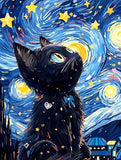 DIY 5D Diamond Painting Kits, Black Cat Diamond Art Kits for Adults, Full Model