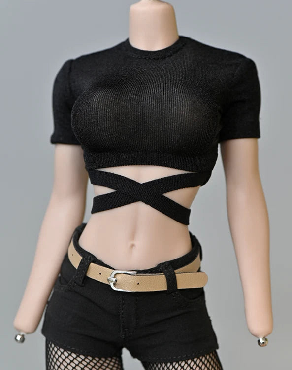 1/6 Scale Female Model Clothes Sexy Short Low Waist Shirt F 12" PH TBL Body Model