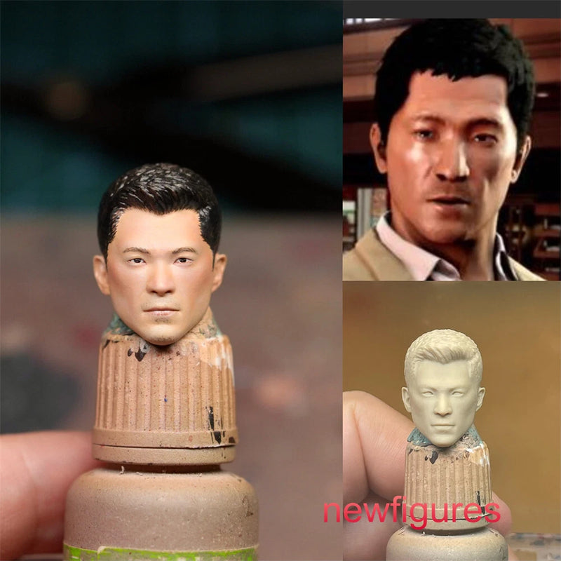 1/6 1/12 1/18 Shen Wei Asian Man Head Sculpt For 12" 6" 3.75" Male Figure Body Model