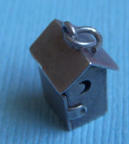 Vintage 40's movable outhouse moon cutouts sterling charm Charms