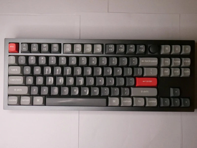 Keychron Q3 Wired Knob TKL Keyboard - Grey, Brown switches + Higround keycaps Model